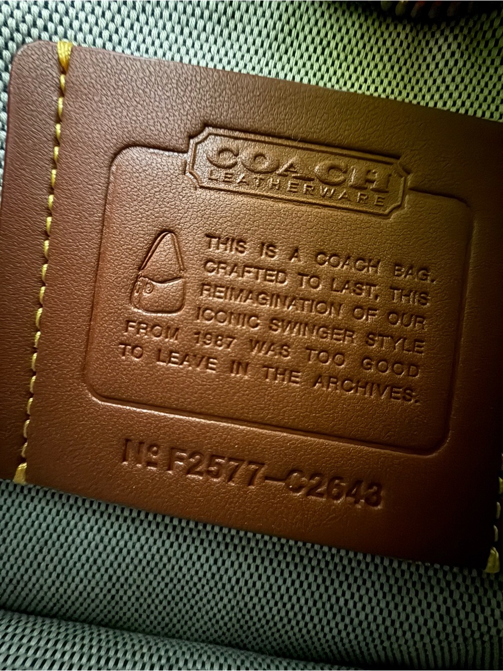 Coach Swinger 20 Black & Brass EUC - Style No. C2643 - Picture 9 of 12